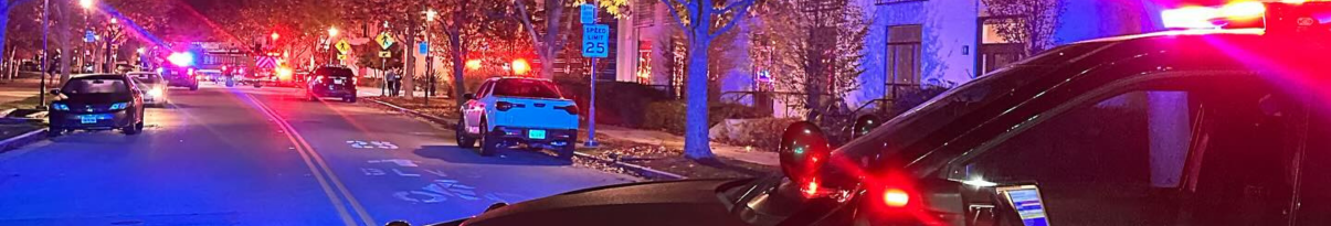 Police car at crime scene