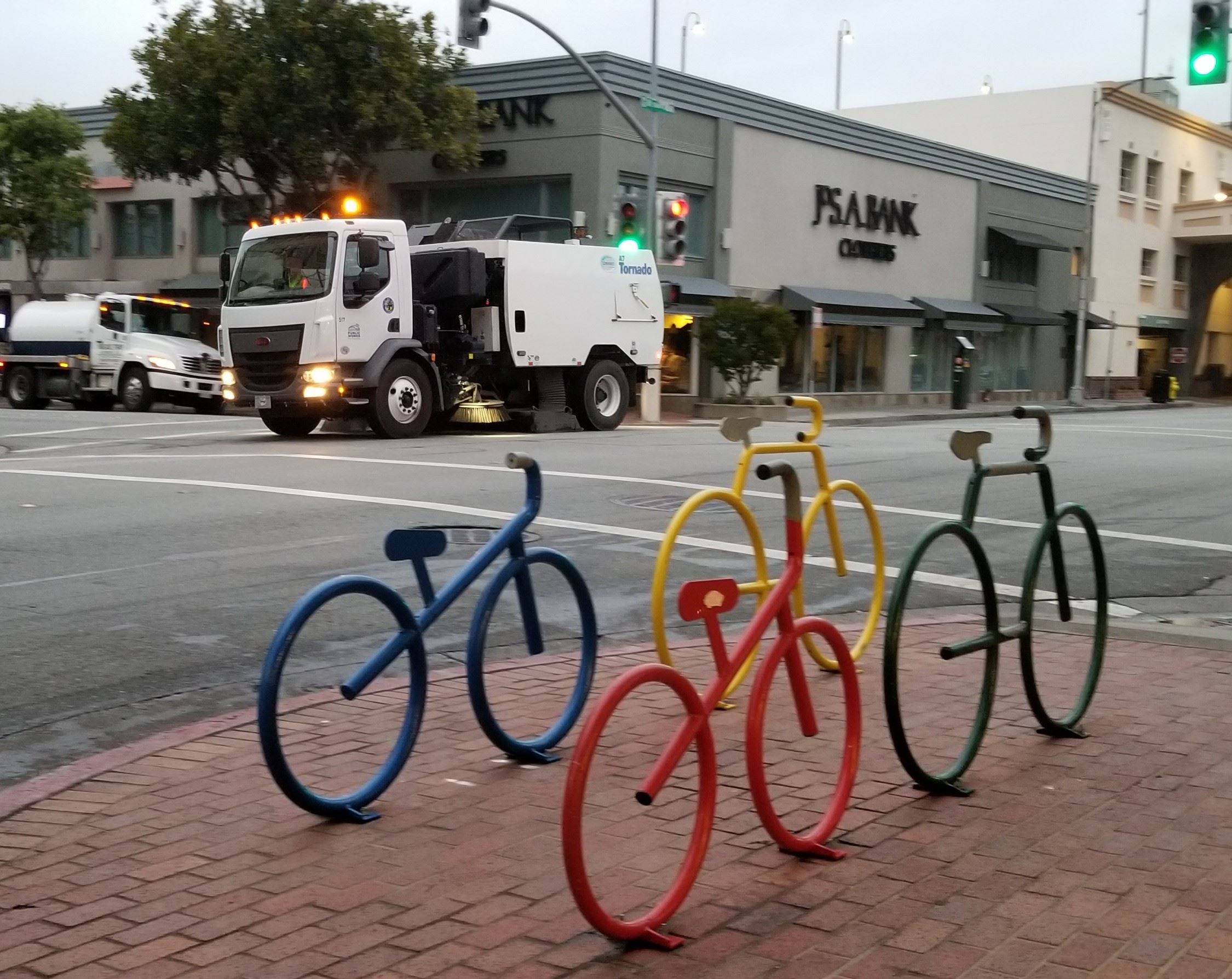 Street Cleaning Truck - Downtown San Mateo - Bike Art