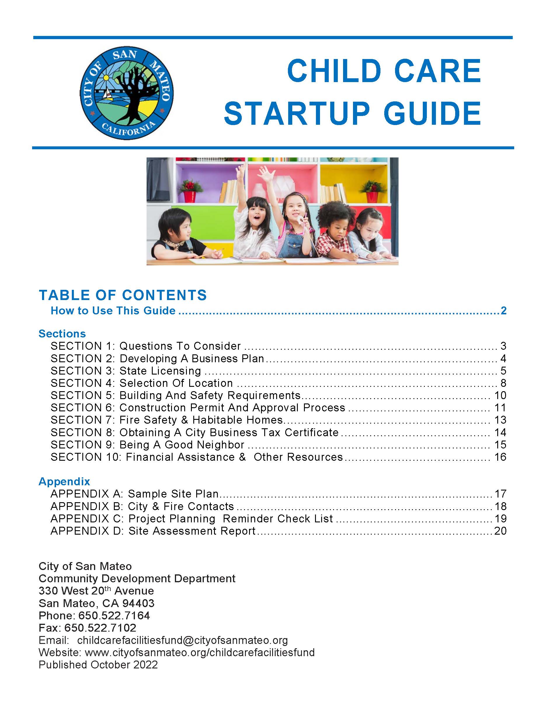 COVER ONLY thumb- City of San Mateo Child Care Start Up Guide Opens in new window