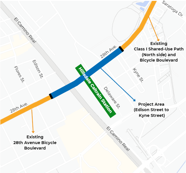 Hillsdale Gap Closure Project Scope Map