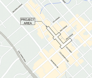 B St Ped Mall - Street Map